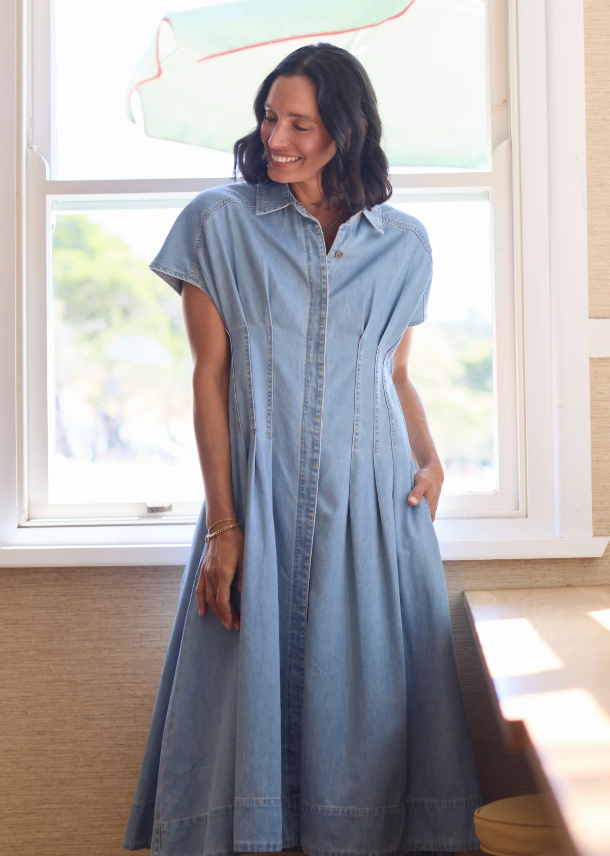 CAMILLE DENIM DRESS - LIGHT BLUE - Image 9