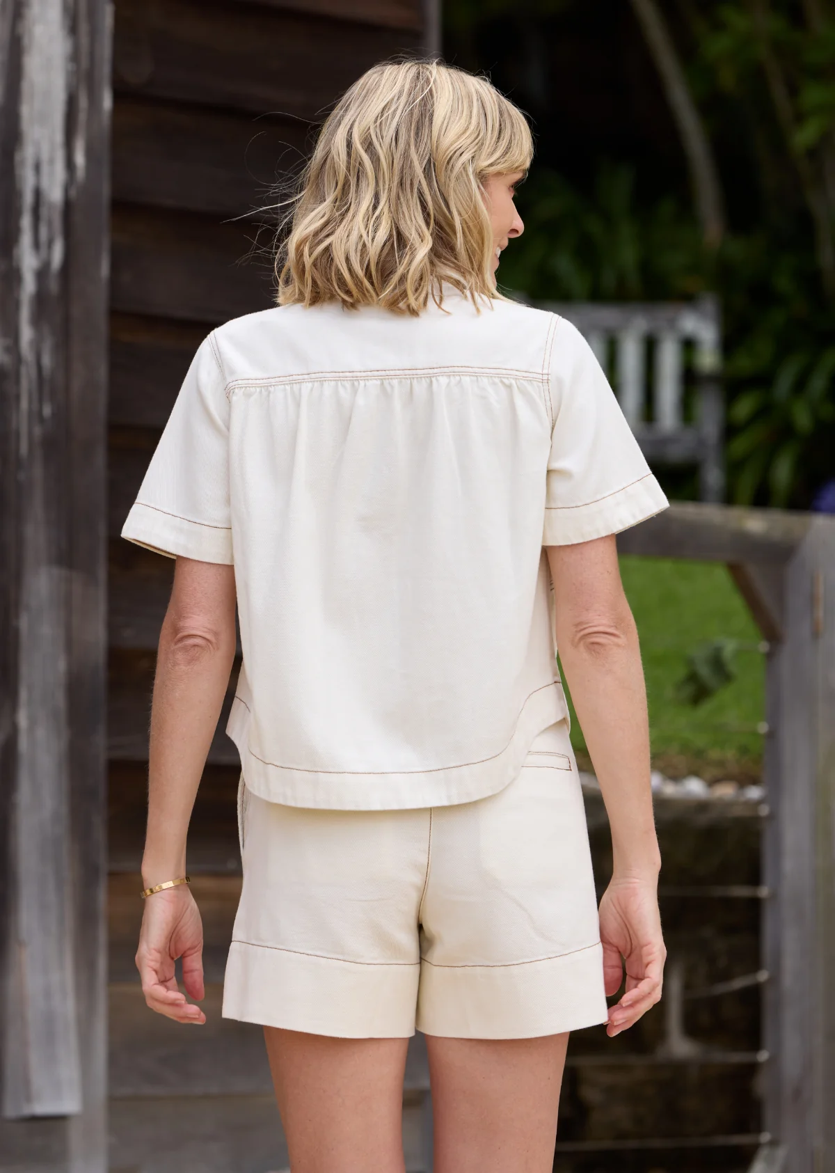 CASSIDY DENIM SHORT - ECRU - Image 10