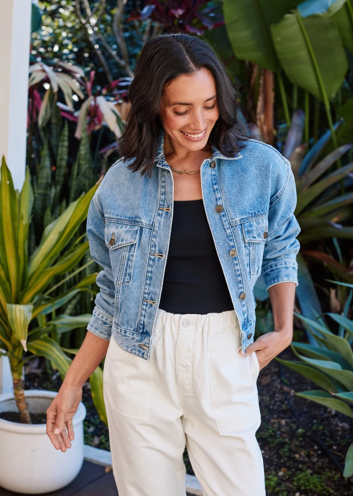 CHARLIE CROP DENIM JACKET - Image 3