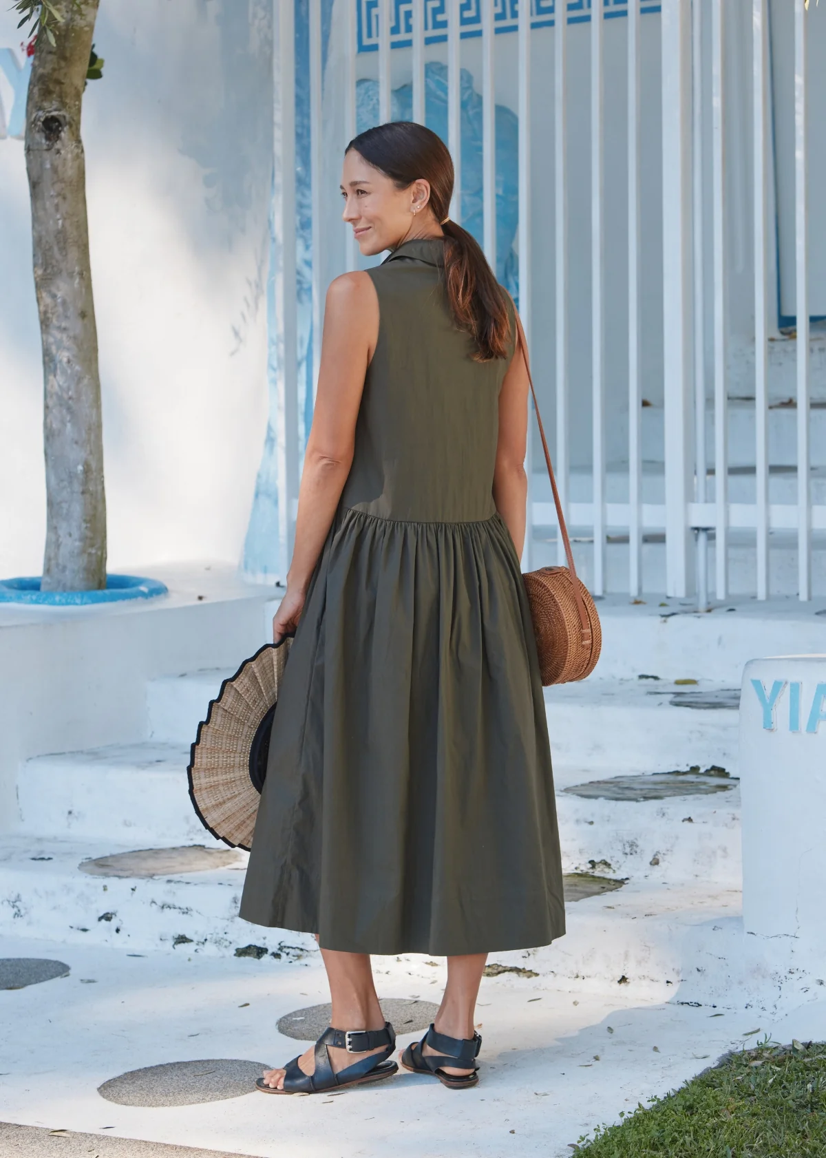 CORINNE SHIRTDRESS - KHAKI - Image 4