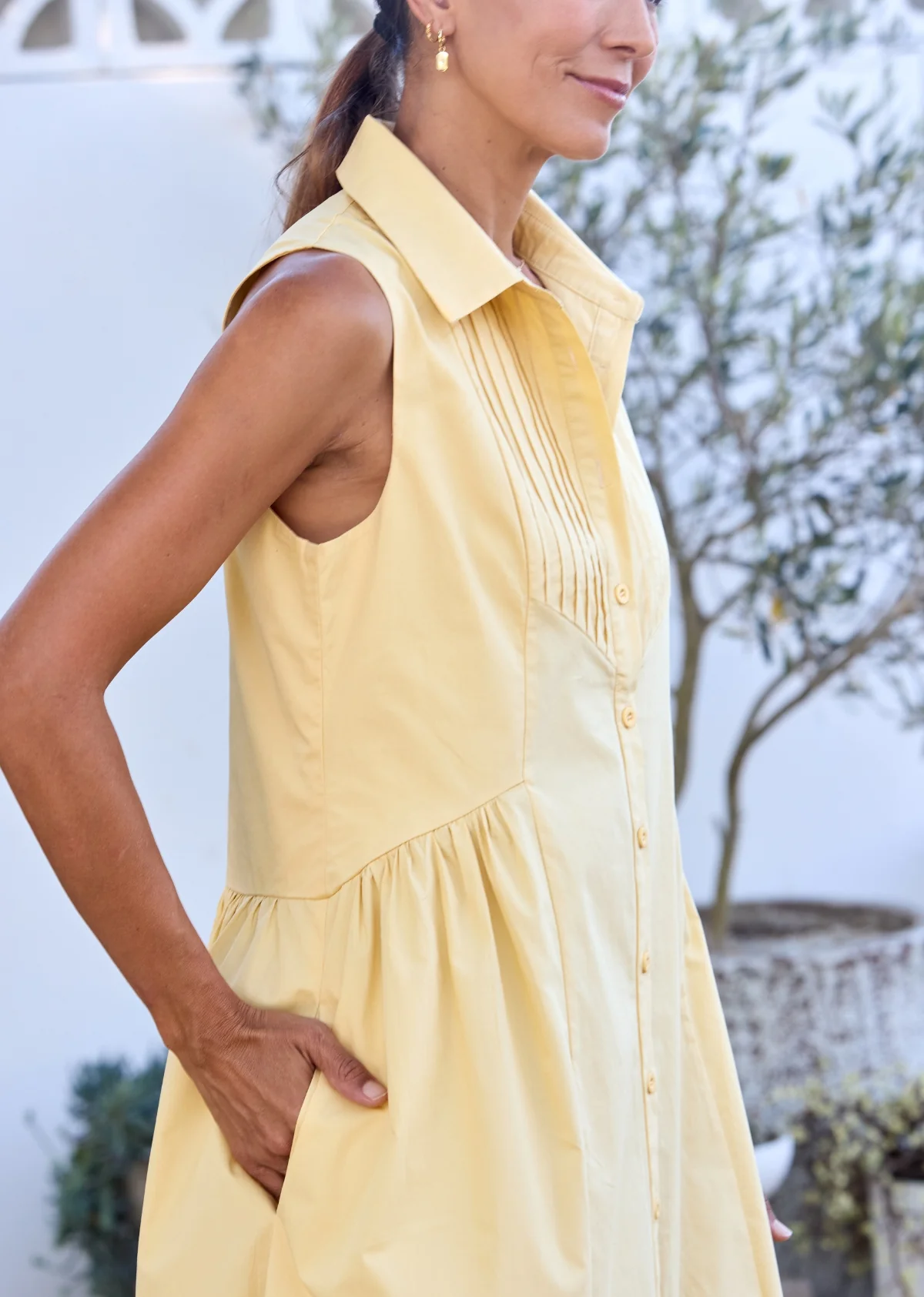 CORINNE SHIRTDRESS - LEMON - Image 7