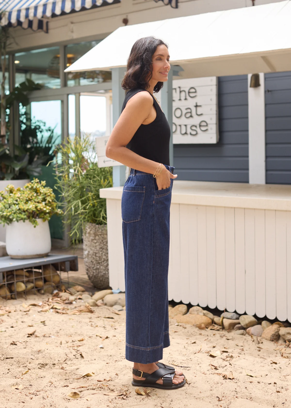 GOLDIE CROP DENIM PANT - INDIGO - Image 5
