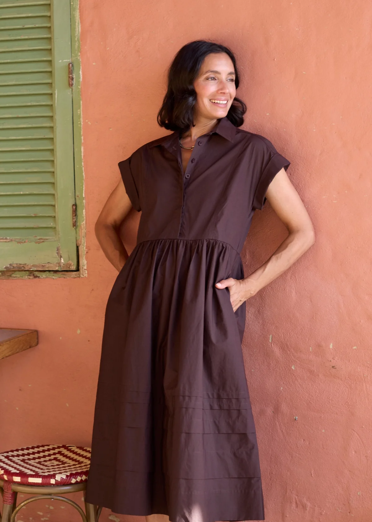 GRACIE SHIRTDRESS - CHOCOLATE - Image 3