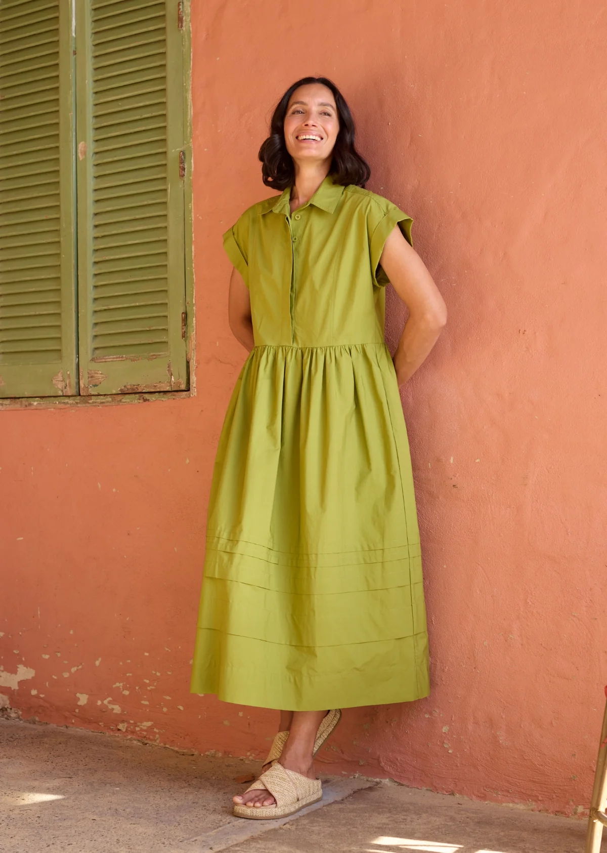 GRACIE SHIRTDRESS - DEEP LIME - Image 3