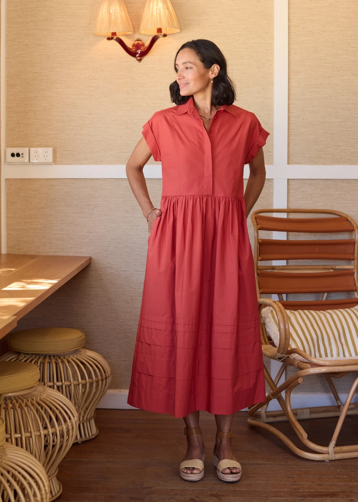 GRACIE SHIRTDRESS - TUSCAN ROSE - Image 5