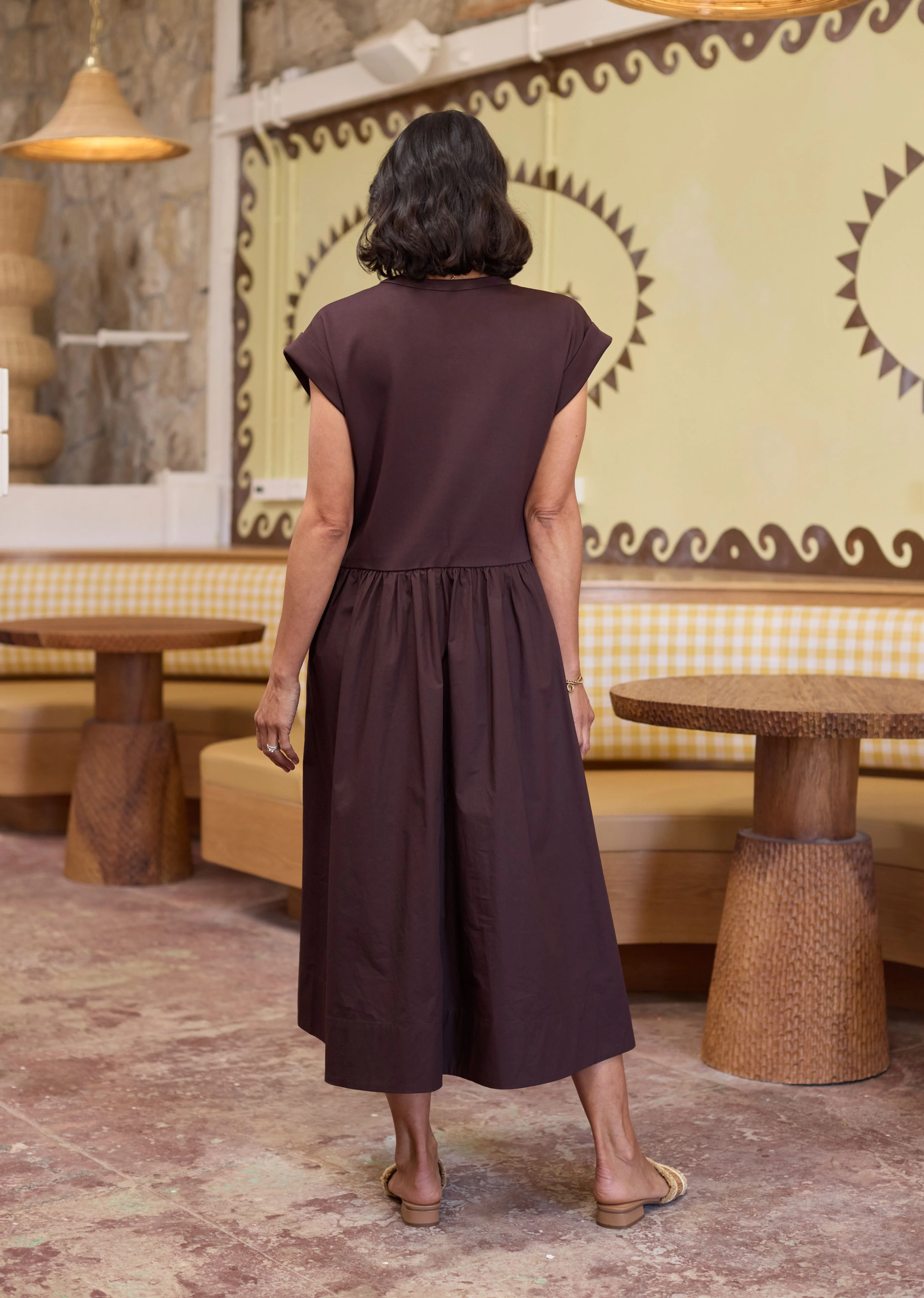 GRETA MIDI DRESS - CHOCOLATE - Image 4