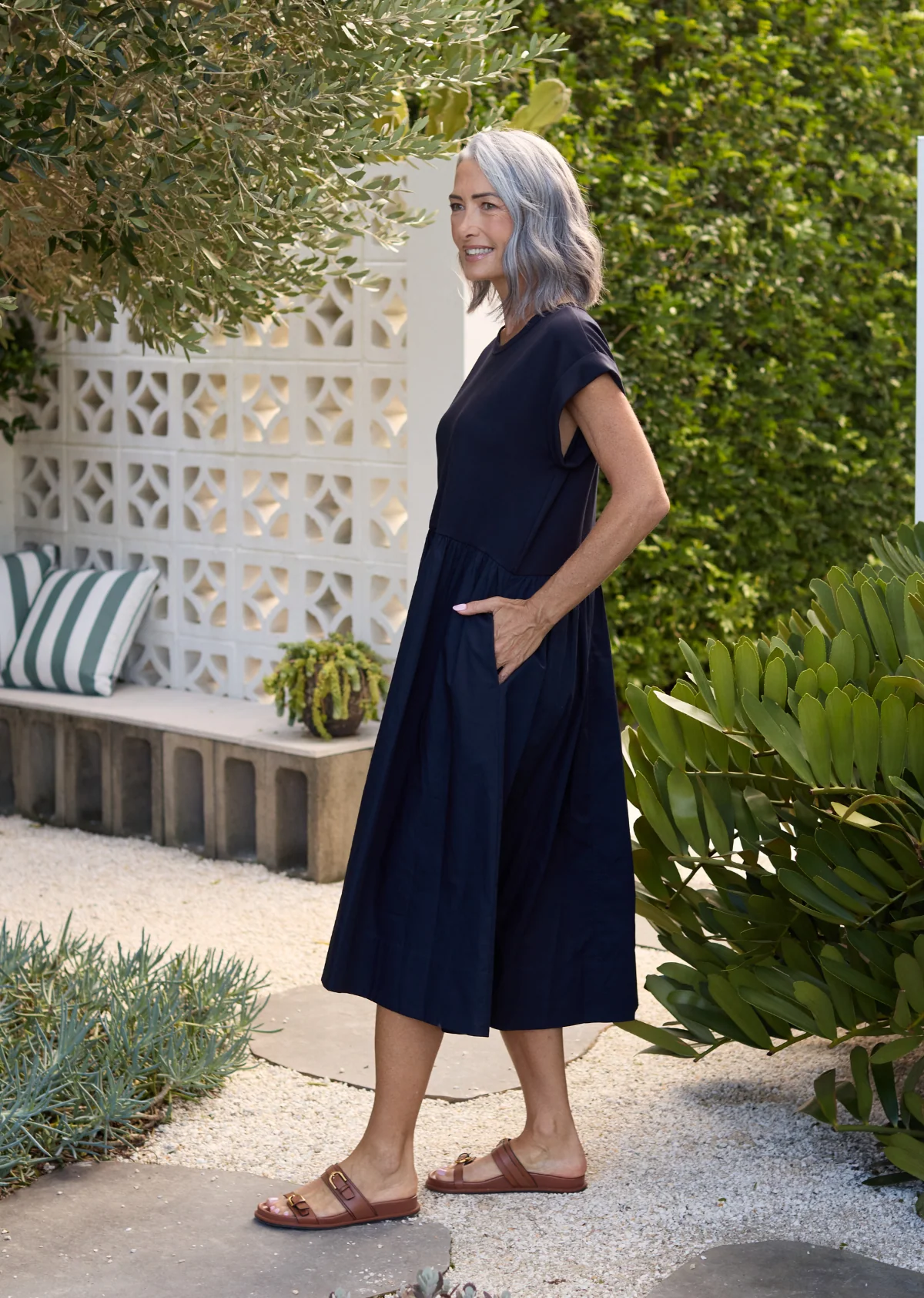 GRETA MIDI DRESS - FRENCH NAVY - Image 3