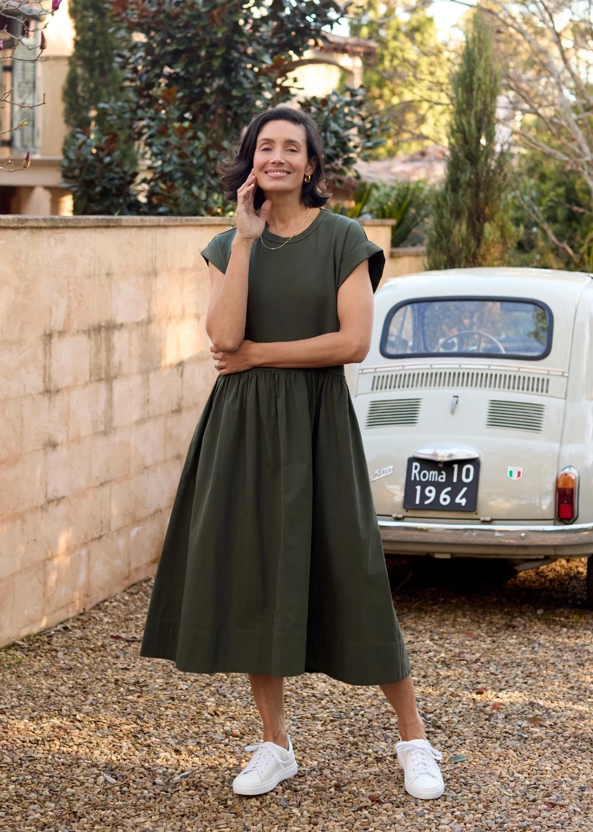 GRETA MIDI DRESS - KHAKI - Image 8