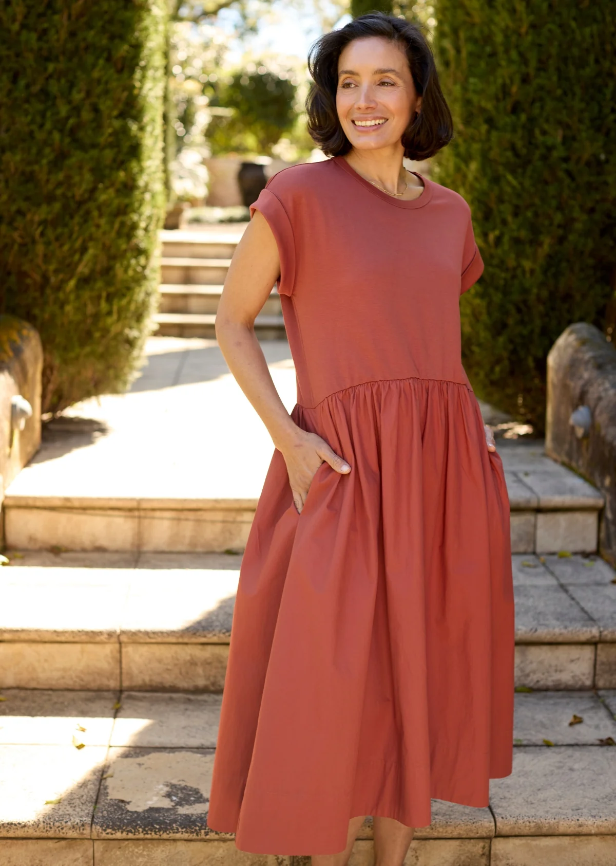 GRETA MIDI DRESS - TERRACOTTA - Image 3