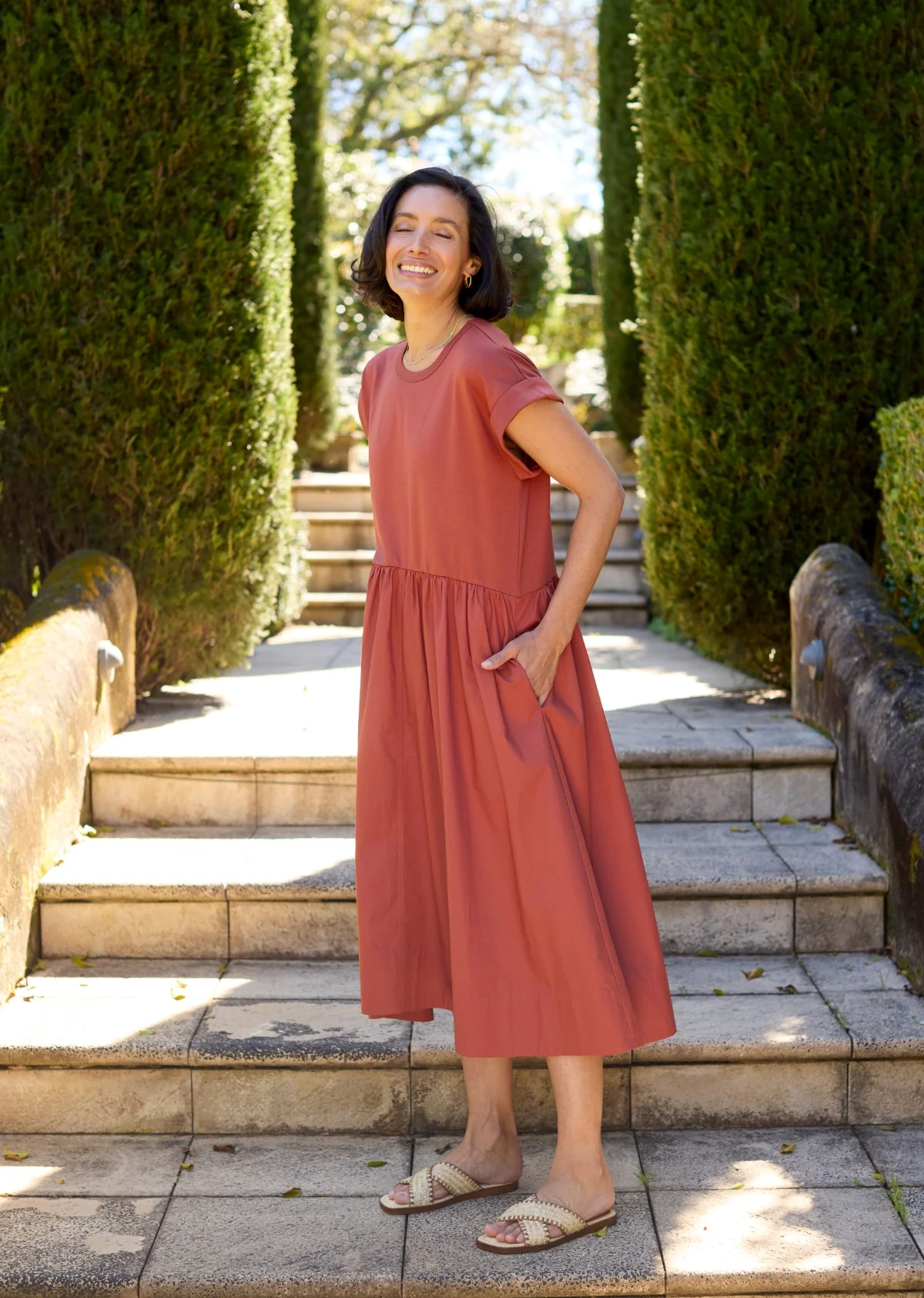 GRETA MIDI DRESS - TERRACOTTA - Image 6