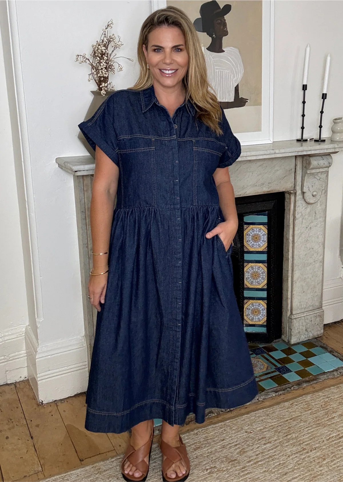 HARPER DENIM DRESS - INDIGO - Image 3