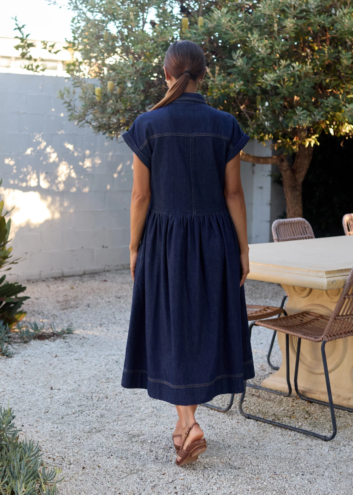 HARPER DENIM DRESS - INDIGO - PETITE - Image 4