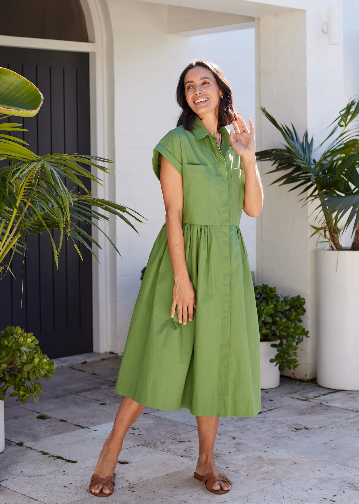 HARPER SHIRTDRESS - APPLE GREEN - PETITE - Image 6