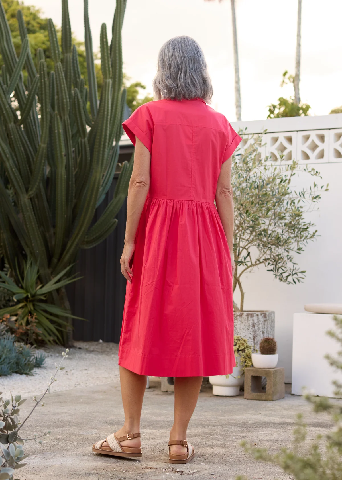 HARPER SHIRTDRESS - RASPBERRY - PETITE - Image 3