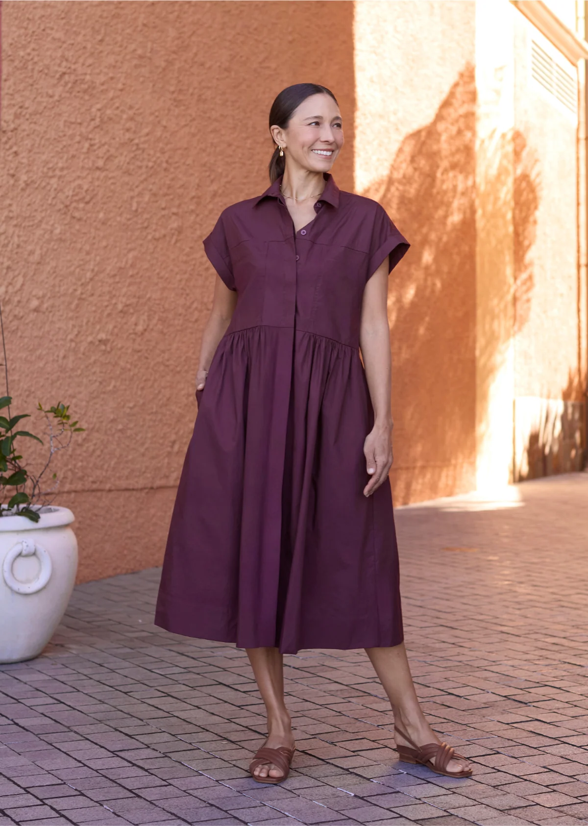HARPER SHIRTDRESS - WINE - Image 4