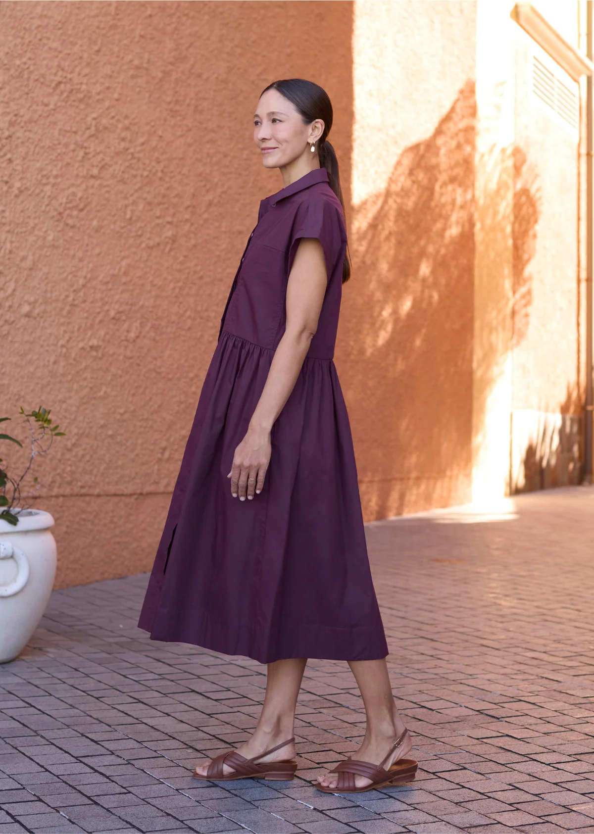 HARPER SHIRTDRESS - WINE - Image 6