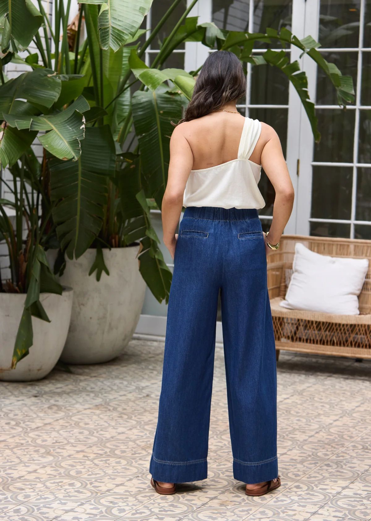 JULIA ONE SHOULDER TOP - CREAM - Image 7
