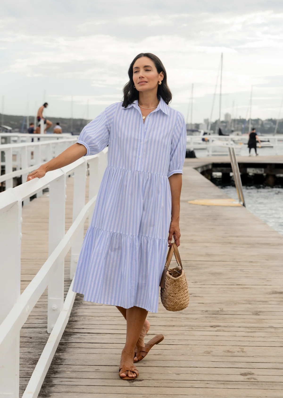 MARNIE SHIRTDRESS - SKY BLUE - PETITE - Image 3
