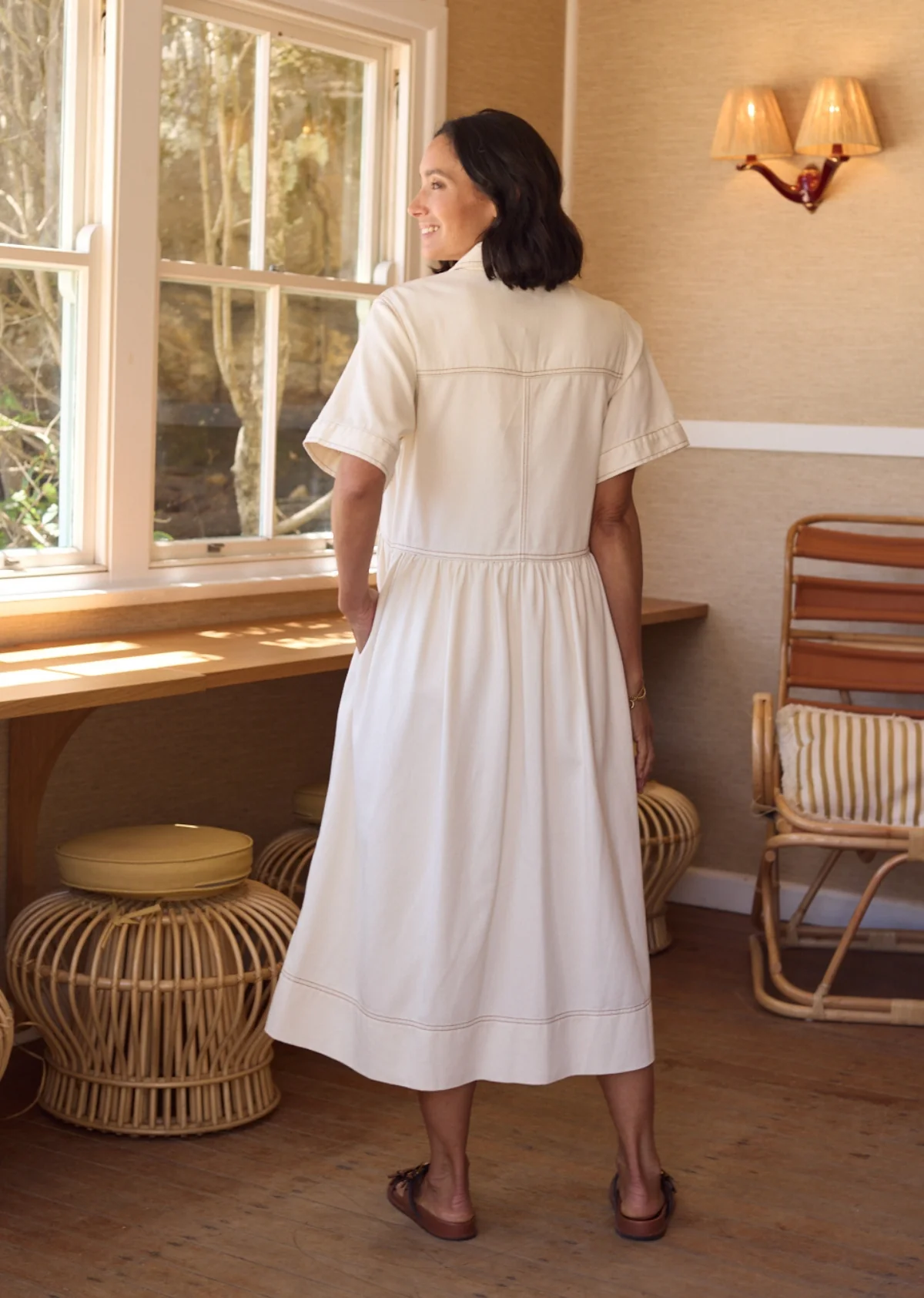 MONTANA DENIM SHIRTDRESS - ECRU - PETITE - Image 4