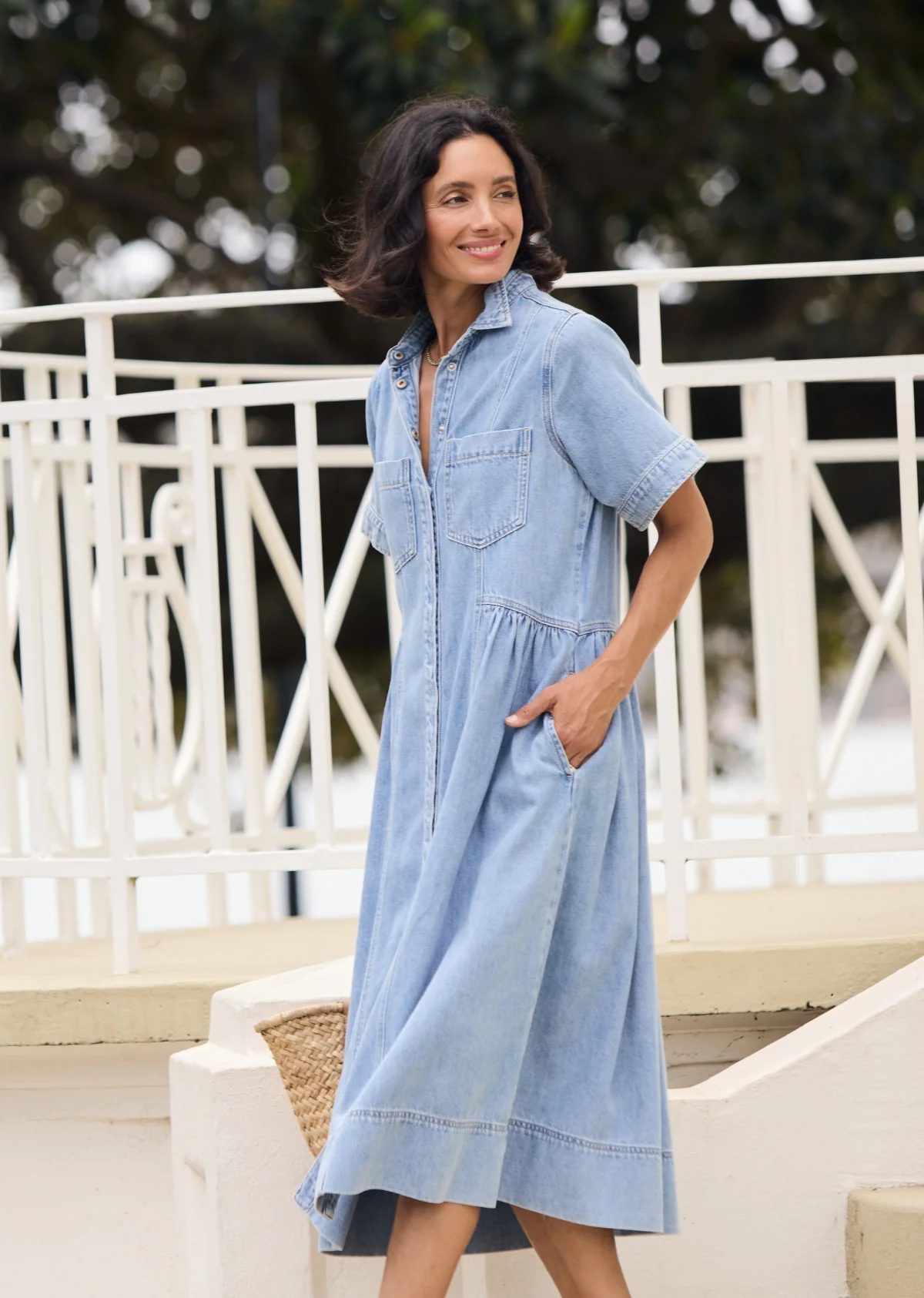 MONTANA DENIM SHIRTDRESS - LIGHT BLUE - Image 6