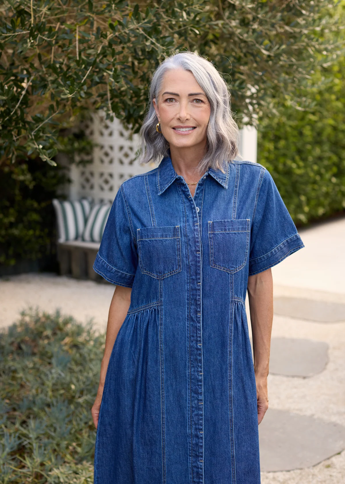 MONTANA DENIM SHIRTDRESS - MID BLUE - Image 6