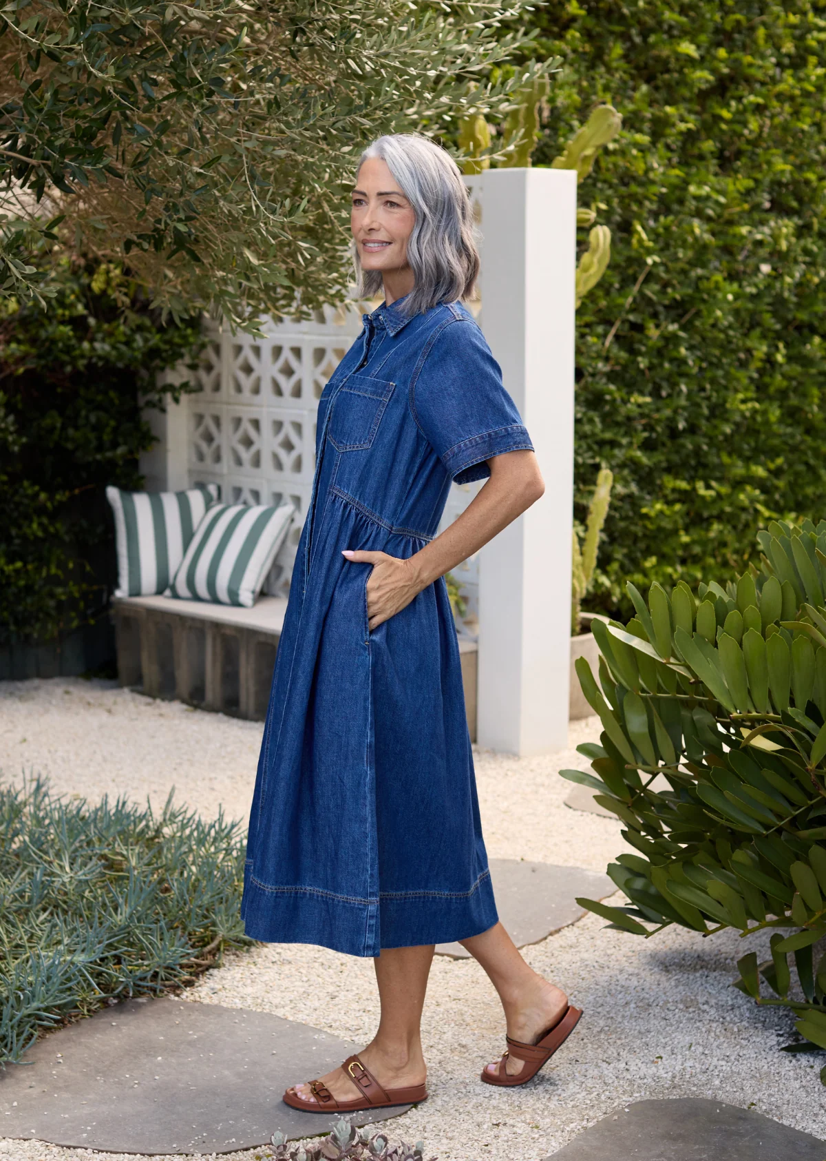MONTANA DENIM SHIRTDRESS - MID BLUE - Image 7
