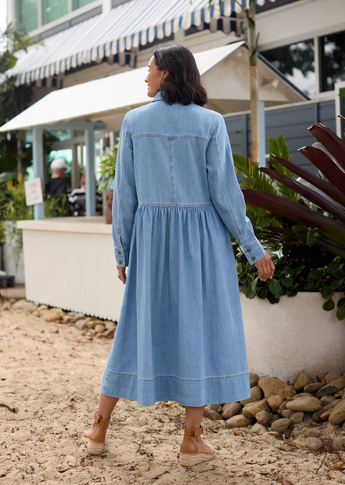 MONTANA LONG SLEEVE DENIM DRESS - LIGHT BLUE - Image 5