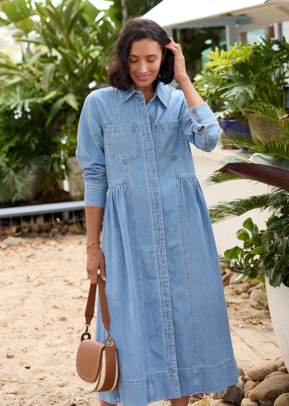 MONTANA LONG SLEEVE DENIM DRESS - LIGHT BLUE - Image 9