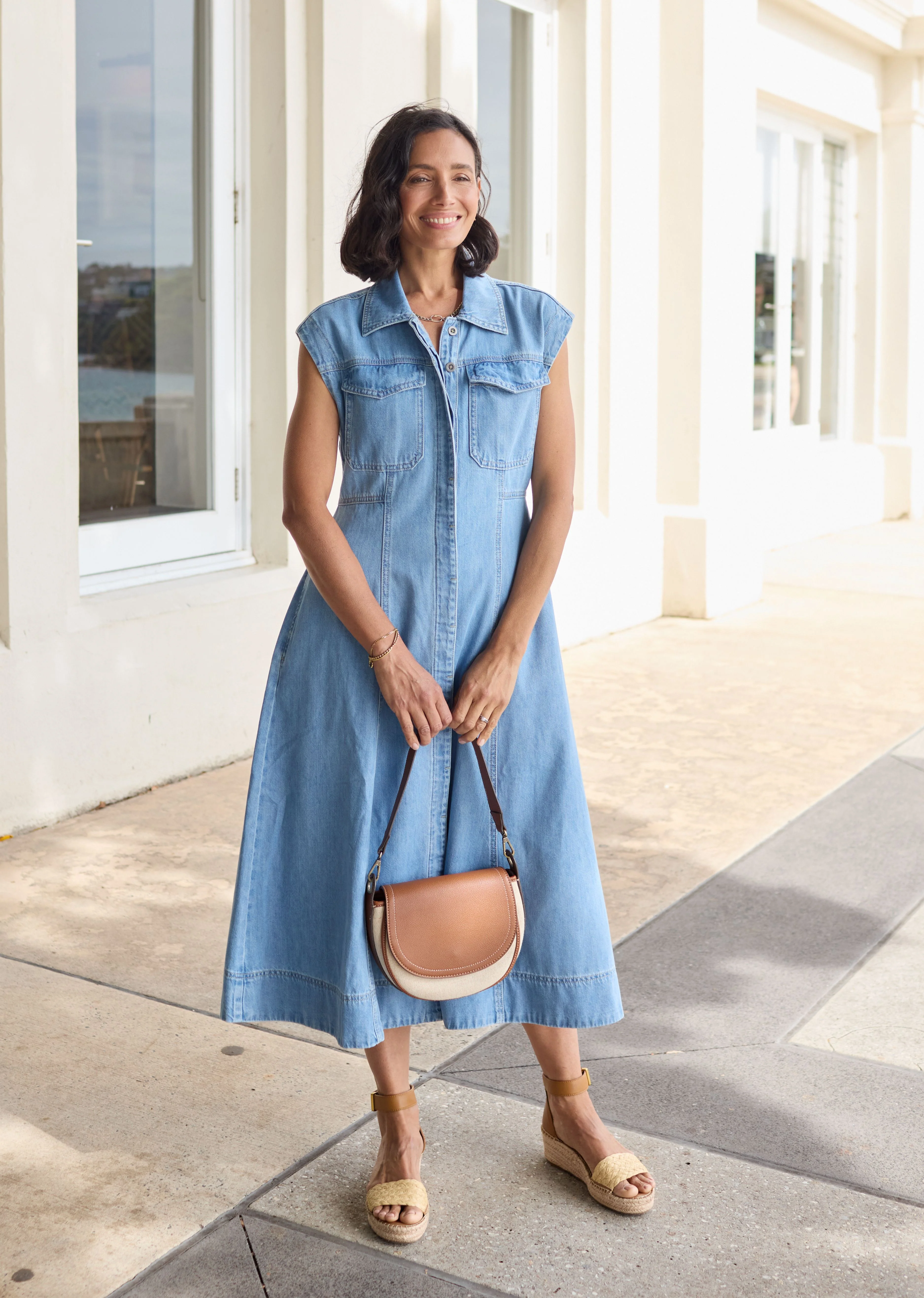 RUMI DENIM SHIRTDRESS - LIGHT BLUE - Image 3