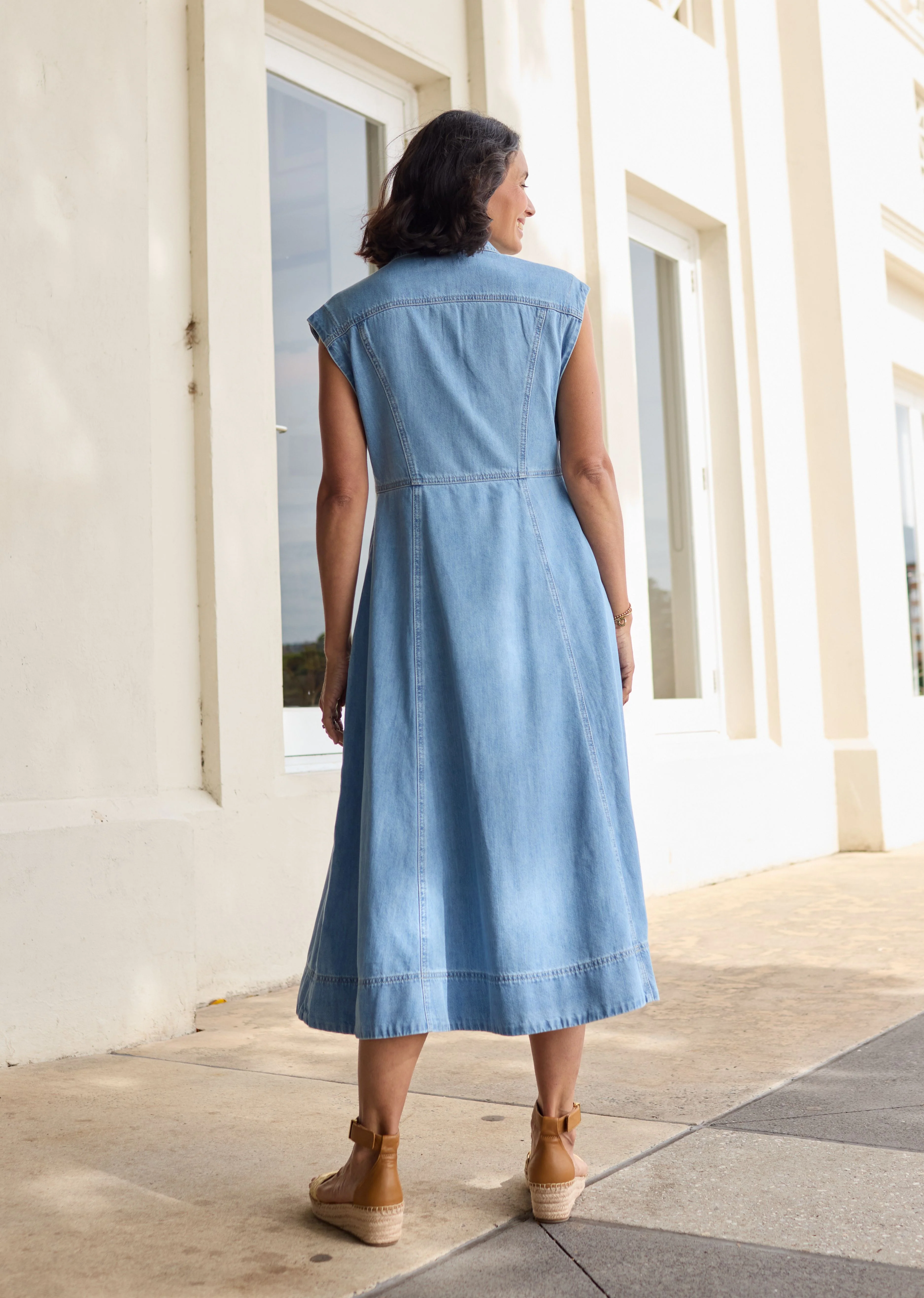 RUMI DENIM SHIRTDRESS - LIGHT BLUE - Image 5