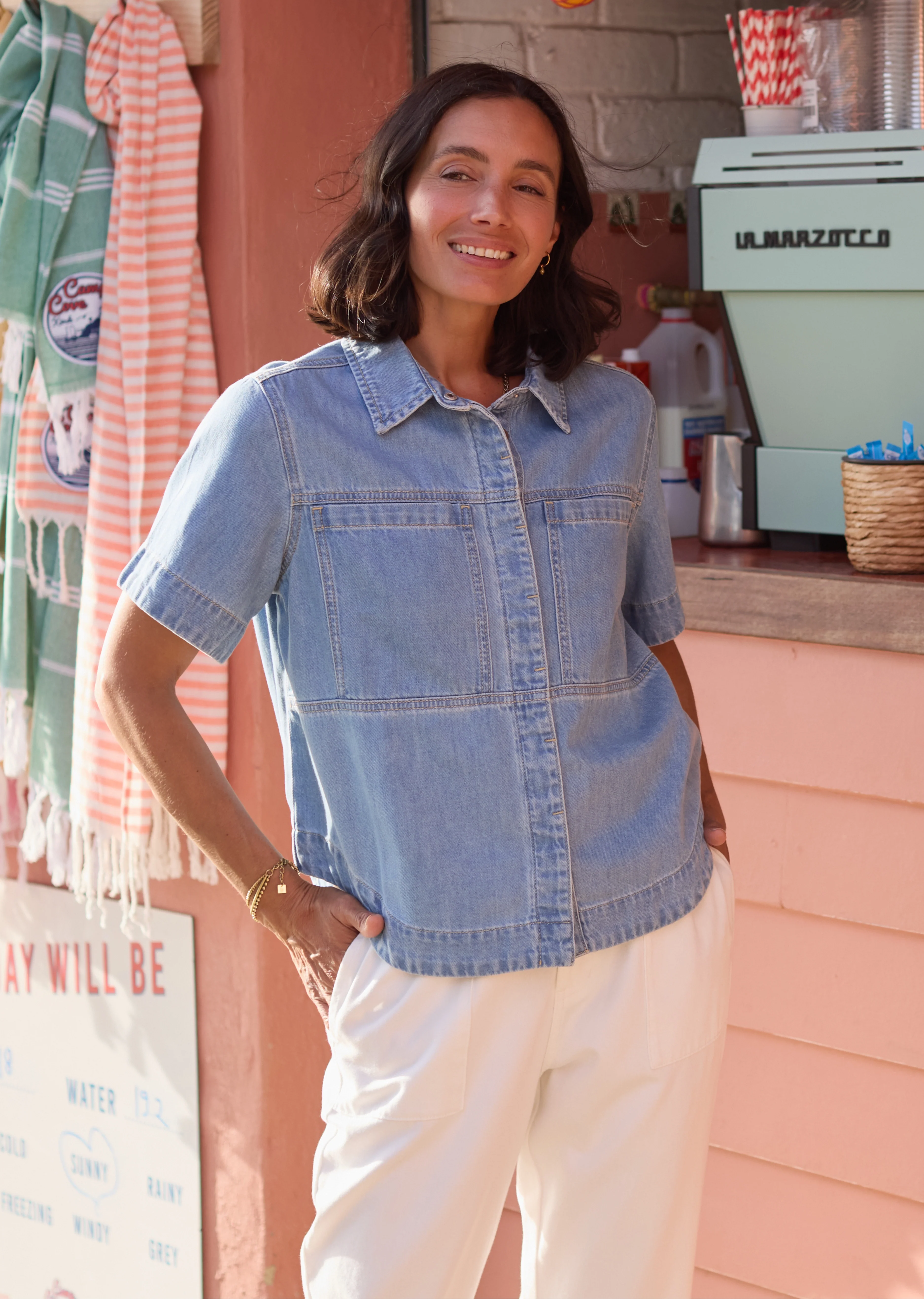 SADIE DENIM SHIRT - LIGHT BLUE - Image 4