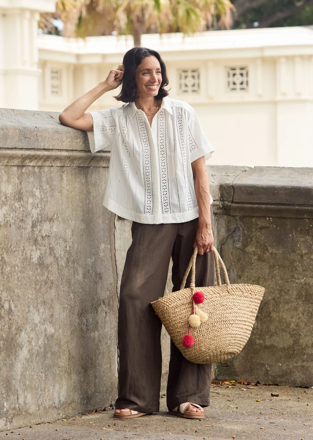 SADIE EMBROIDERED SHIRT - IVORY - Image 3