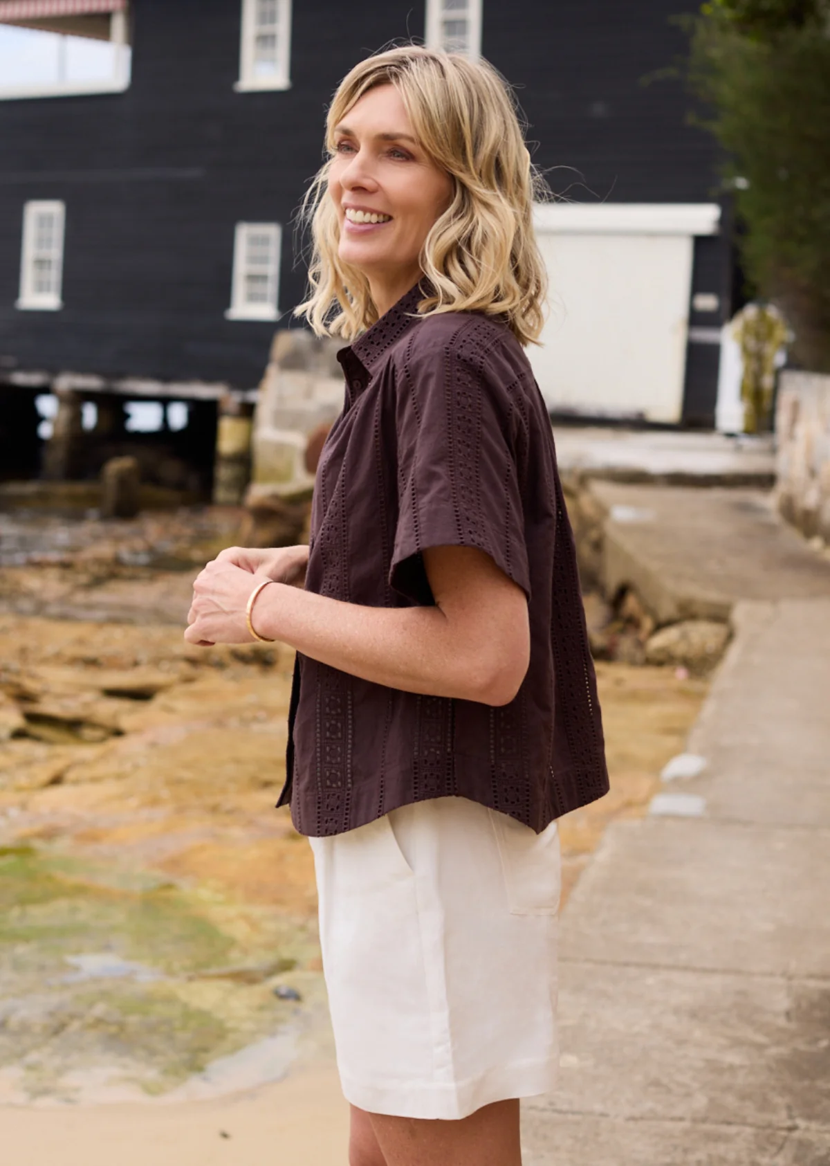SADIE EMBROIDERED SHIRT - CHOCOLATE - Image 10
