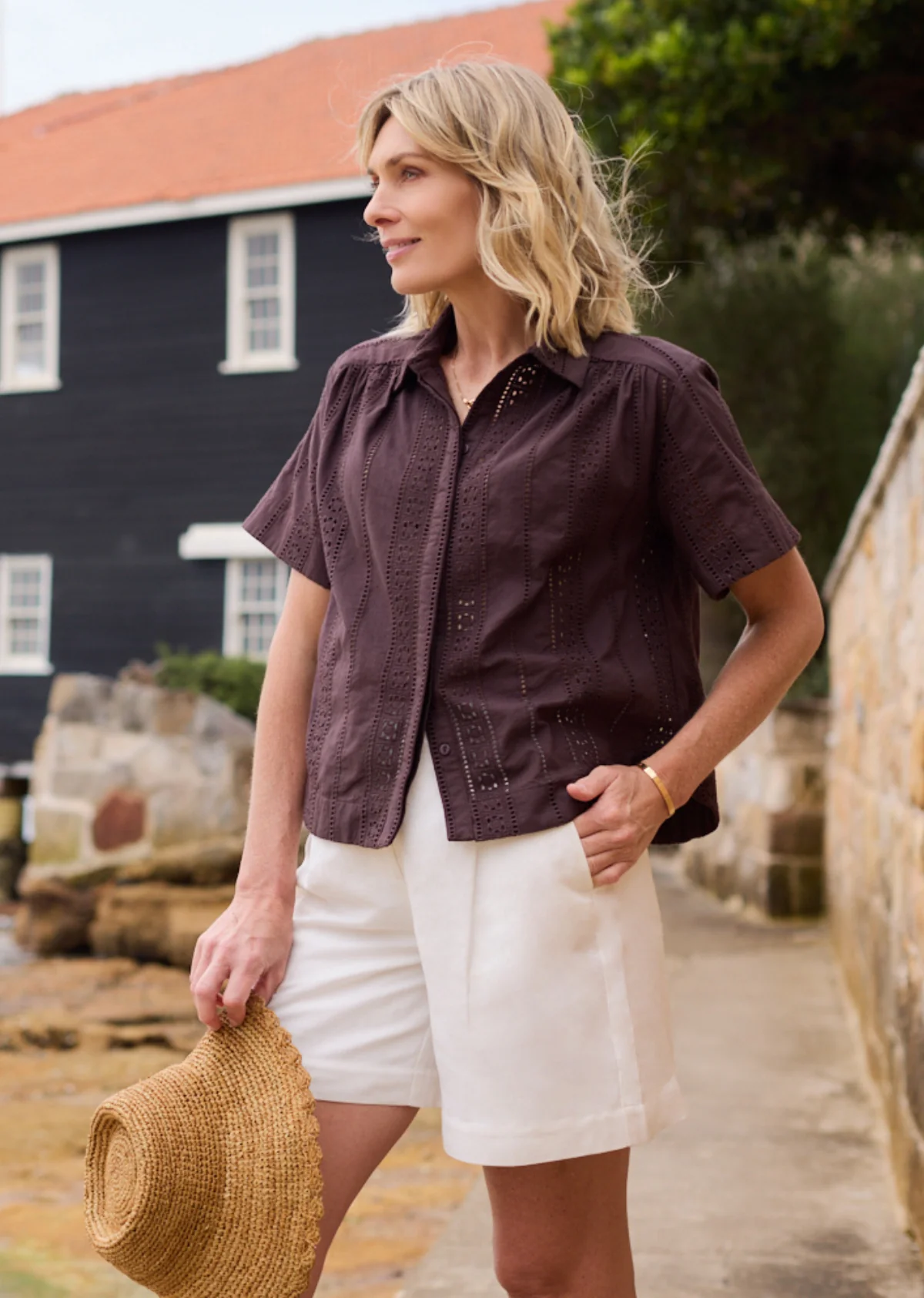 SADIE EMBROIDERED SHIRT - CHOCOLATE - Image 6