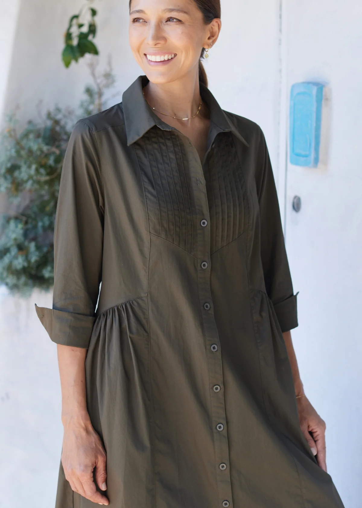 SUSIE SHIRTDRESS - KHAKI - Image 6