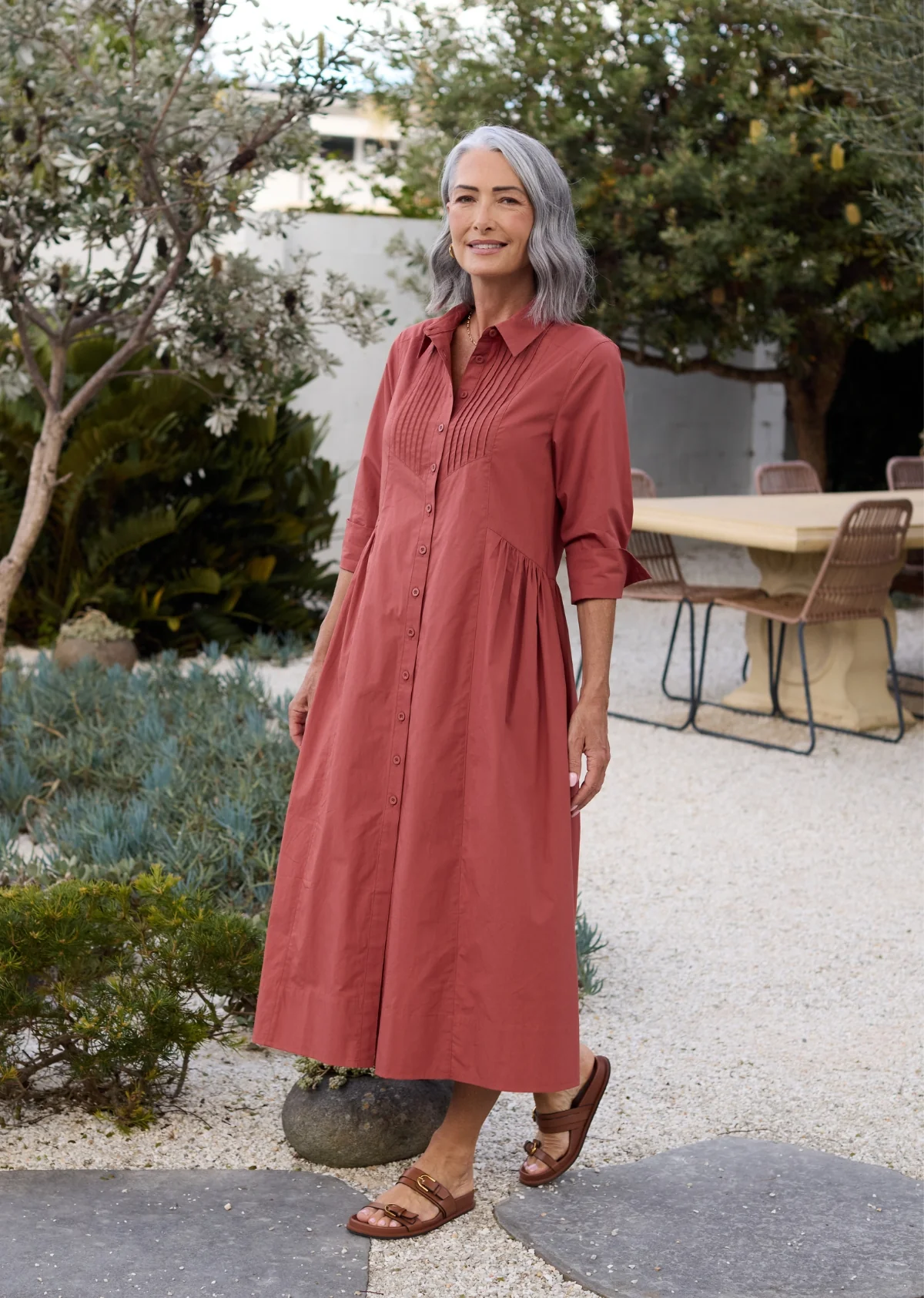 SUSIE SHIRTDRESS - TERRACOTTA - Image 5