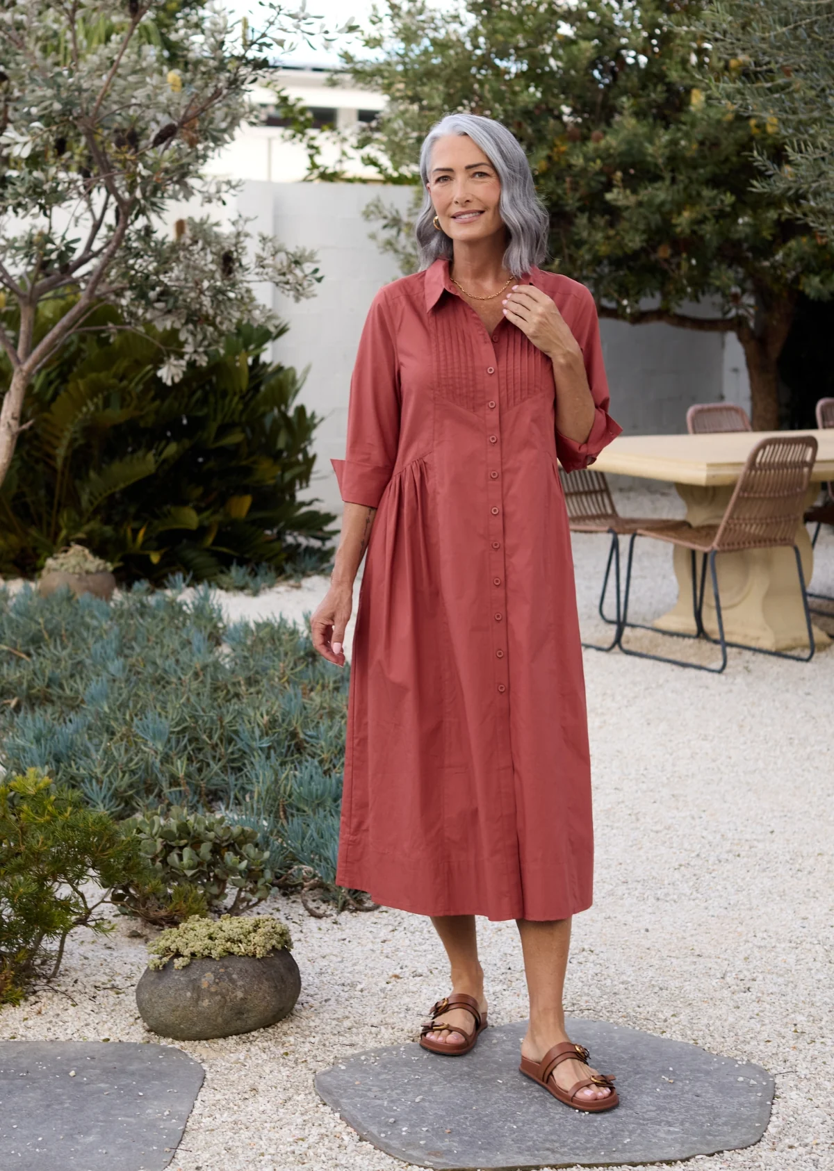 SUSIE SHIRTDRESS - TERRACOTTA - Image 6