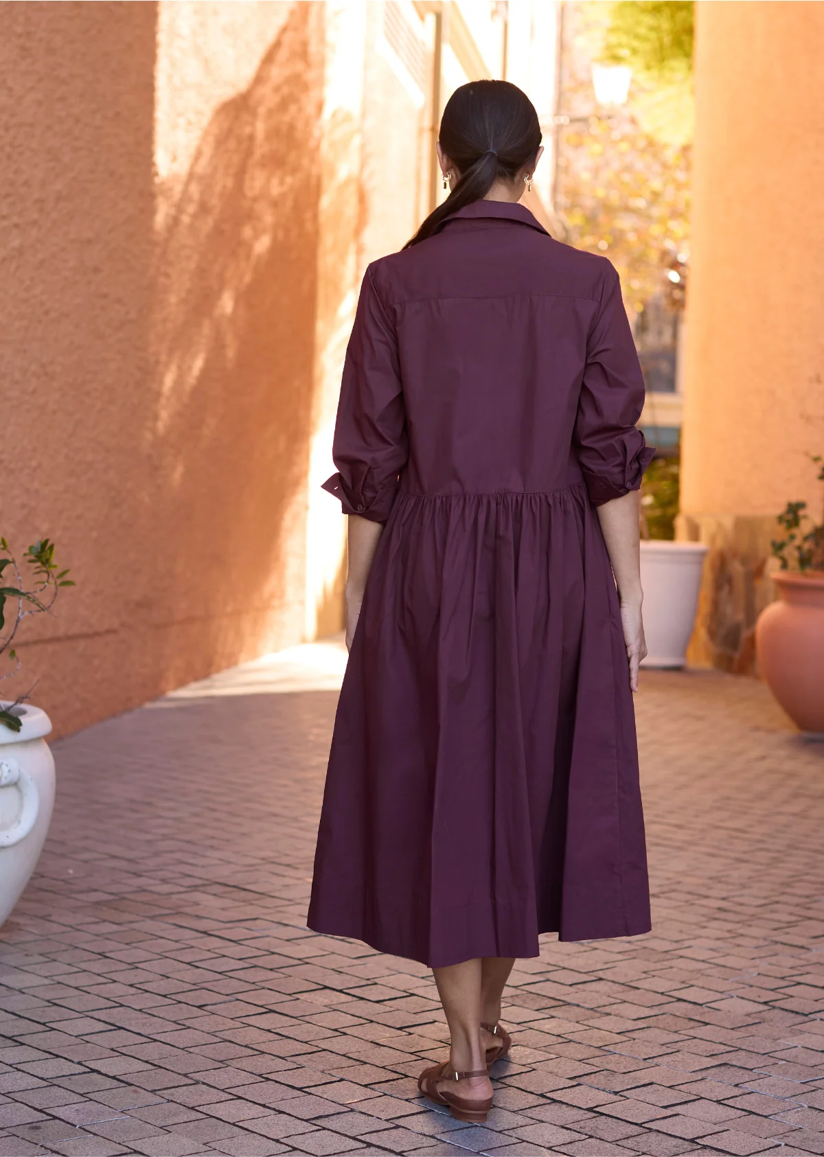SUSIE SHIRTDRESS - WINE - Image 4