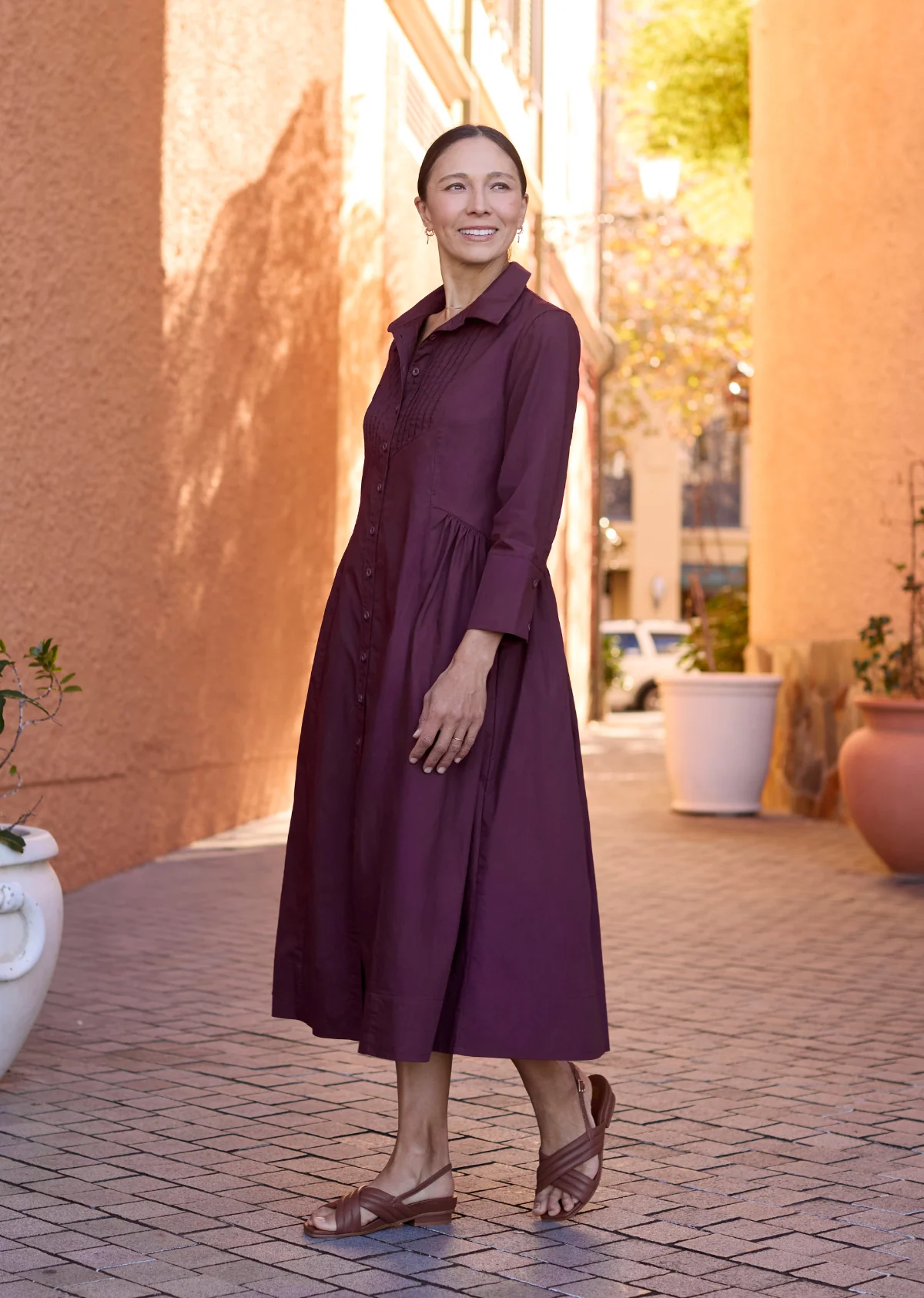 SUSIE SHIRTDRESS - WINE - Image 6