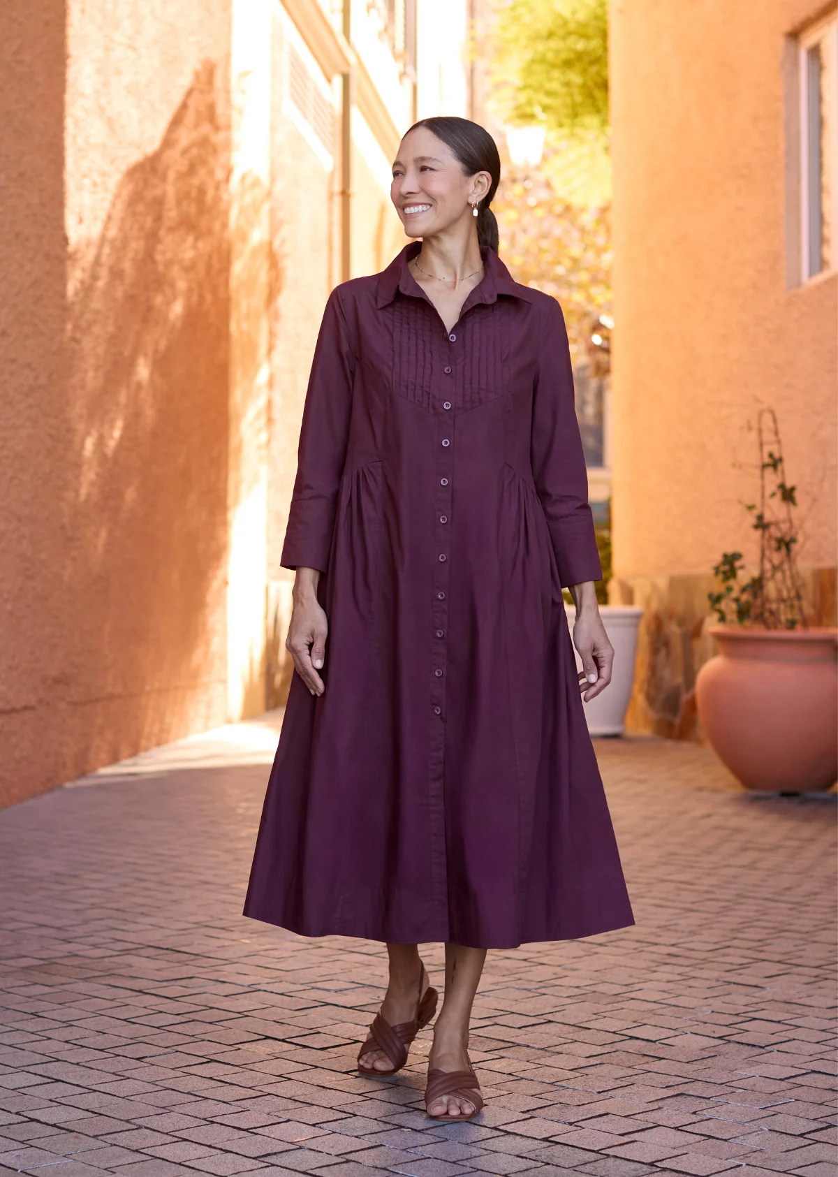 SUSIE SHIRTDRESS - WINE - Image 7