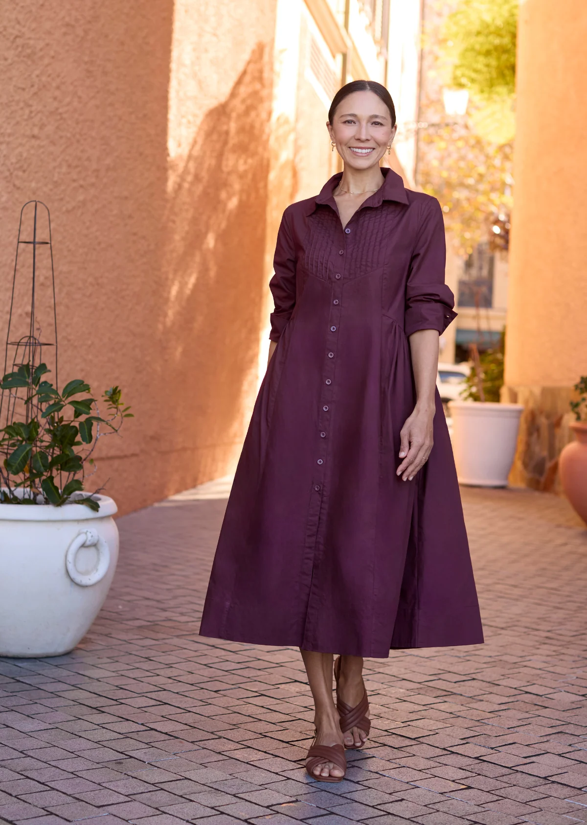 SUSIE SHIRTDRESS - WINE - Image 8