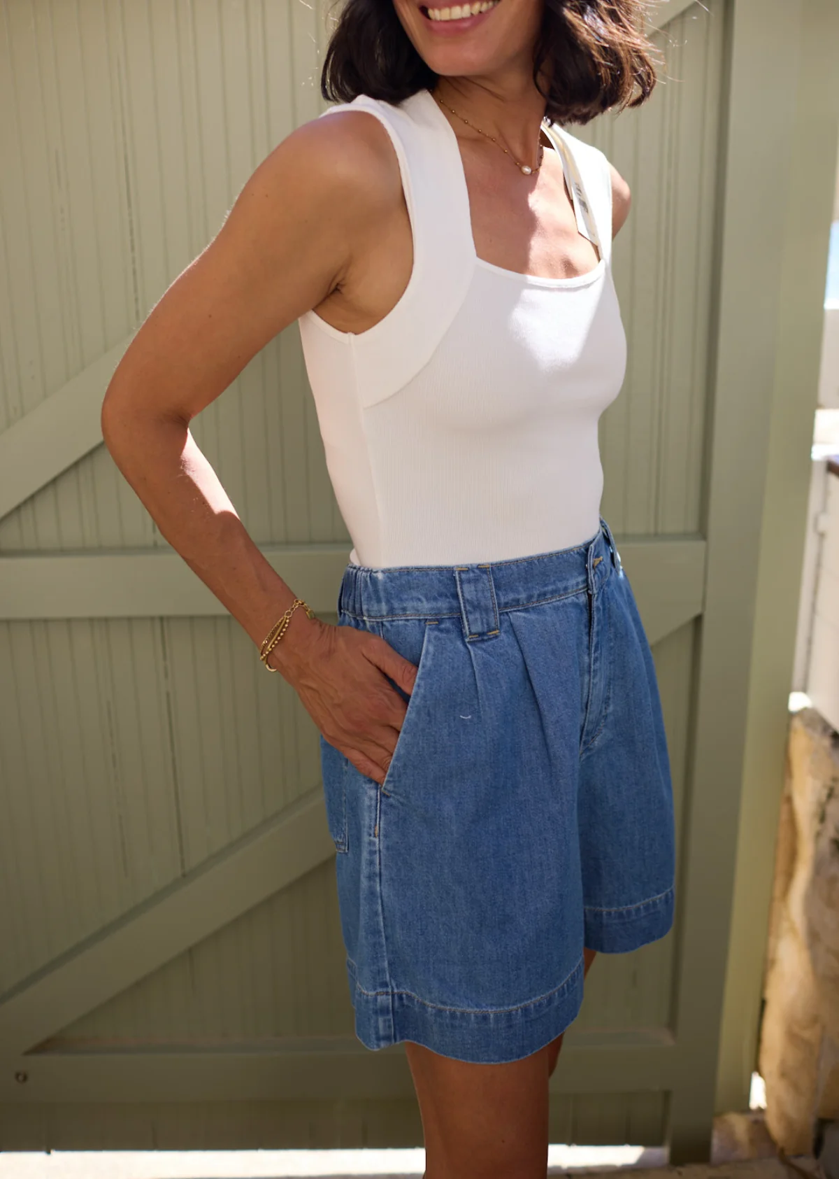 TOTTIE DENIM SHORT - MID BLUE - Image 3