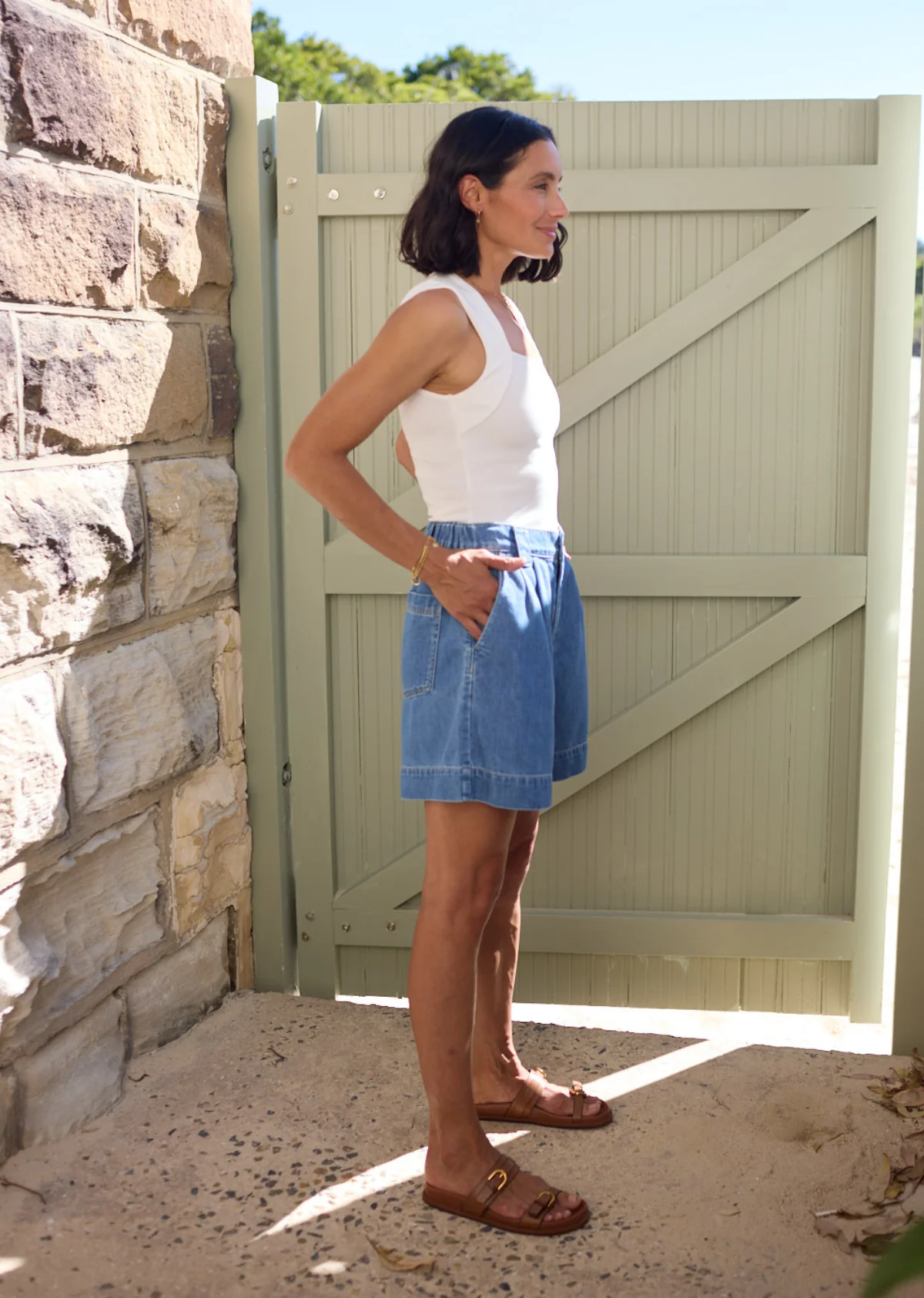 TOTTIE DENIM SHORT - MID BLUE - Image 5