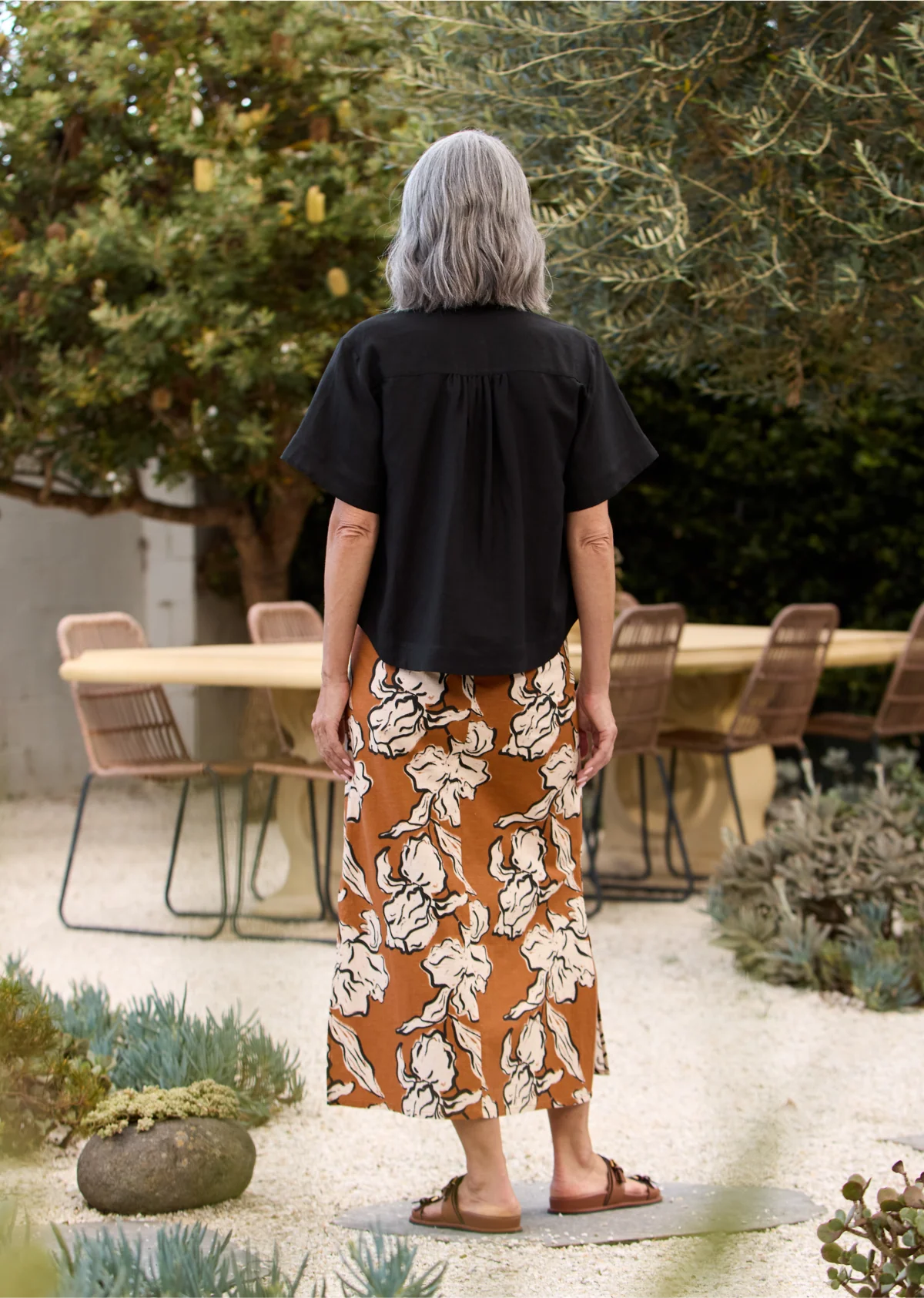 ZELDA MIDI SKIRT - PEONY PRINT - Image 4