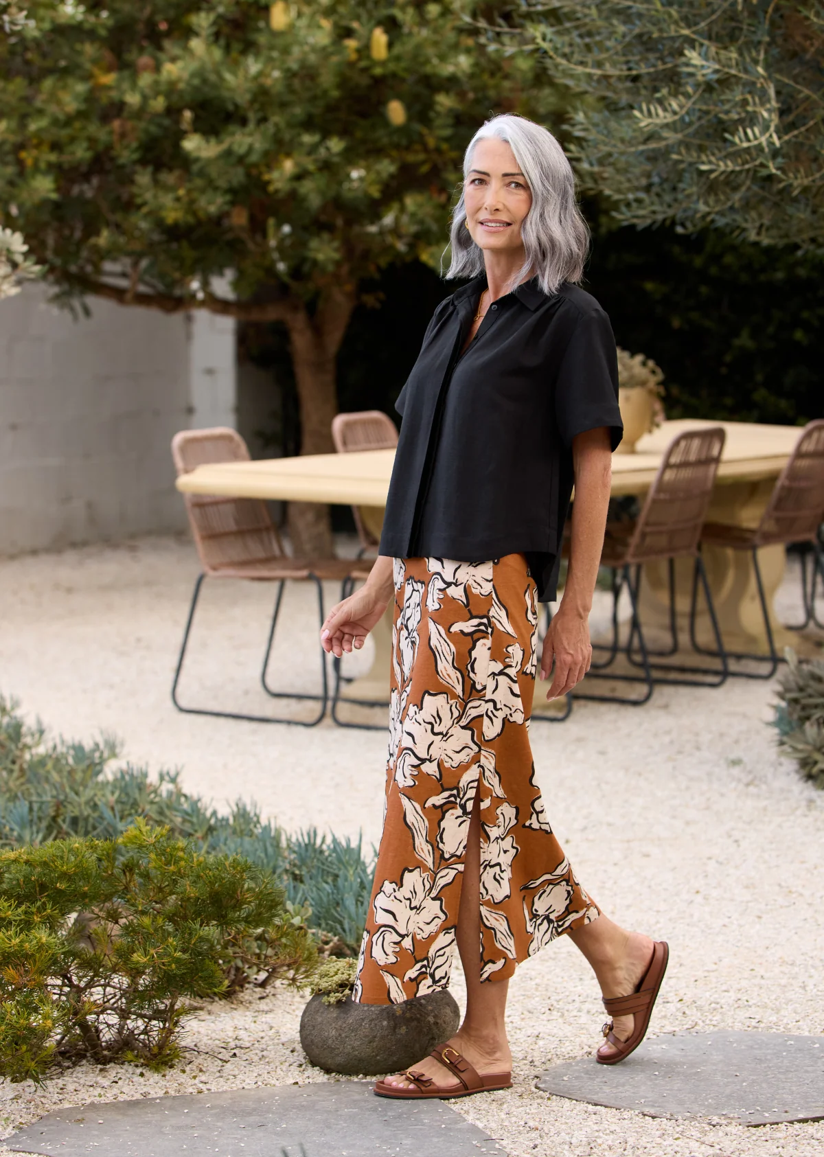 ZELDA MIDI SKIRT - PEONY PRINT - Image 5